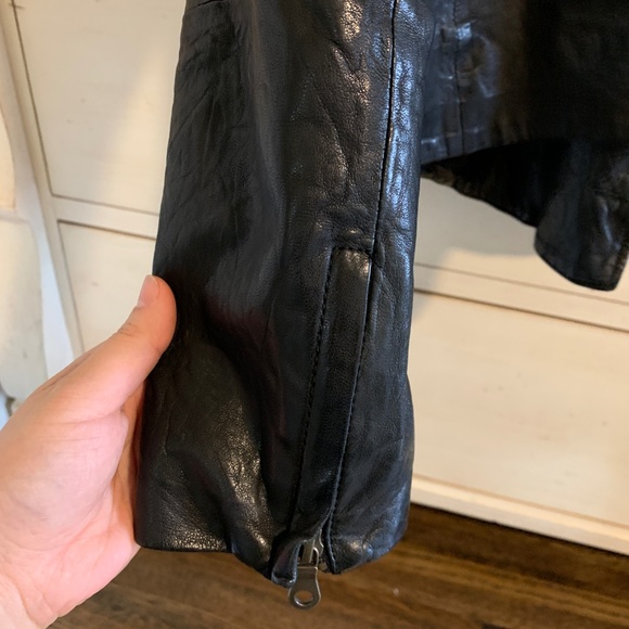 Madewell Collarless Leather Jacket - Picture 3 of 6